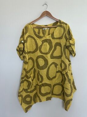 Kaktus Lagenlook 100% Italian Linen Tunic Size Large